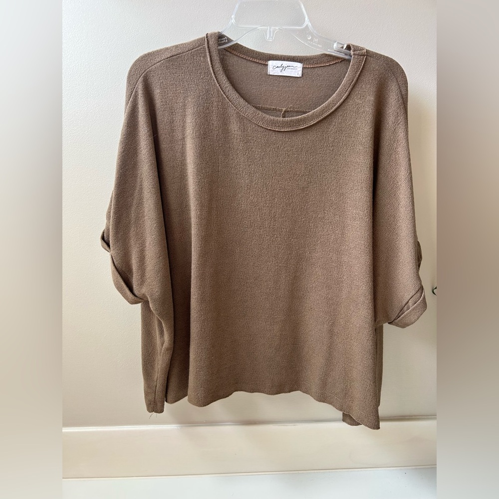 Carly Jean Los Angeles Brown oversized blouse